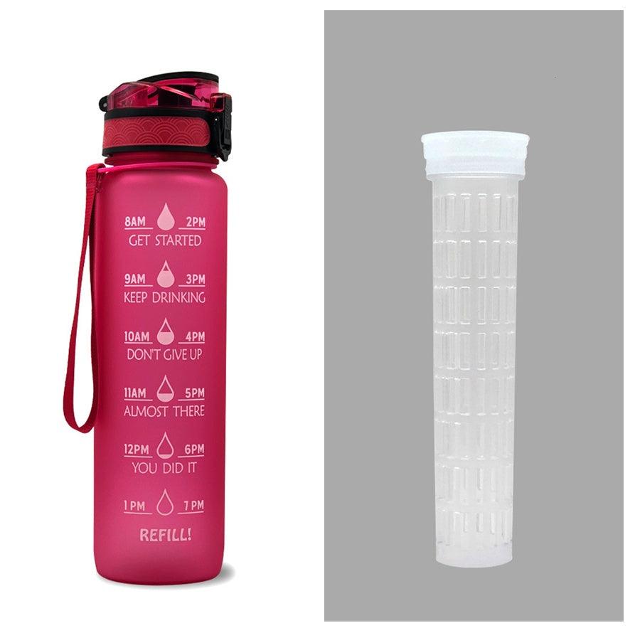 1L Tritan Water Bottle With Time Marker Bounce Cover Motivational Water Bottle Cycling Leakproof Cup For Sports Fitness Bottles - GIFTS EMPORIUM