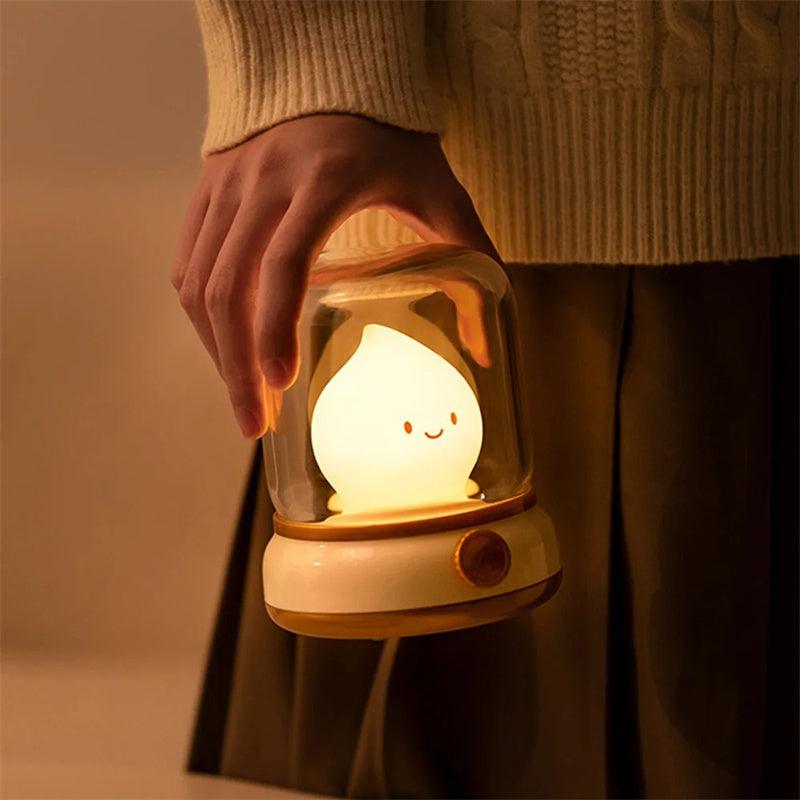 Retro Small Night Lamp Bedroom Mini Desktop LED Cute Night Lamp-USB Rechargeable Portable Cartoon Table Lamp For Coffee Bar-Home Decor - GIFTS EMPORIUM