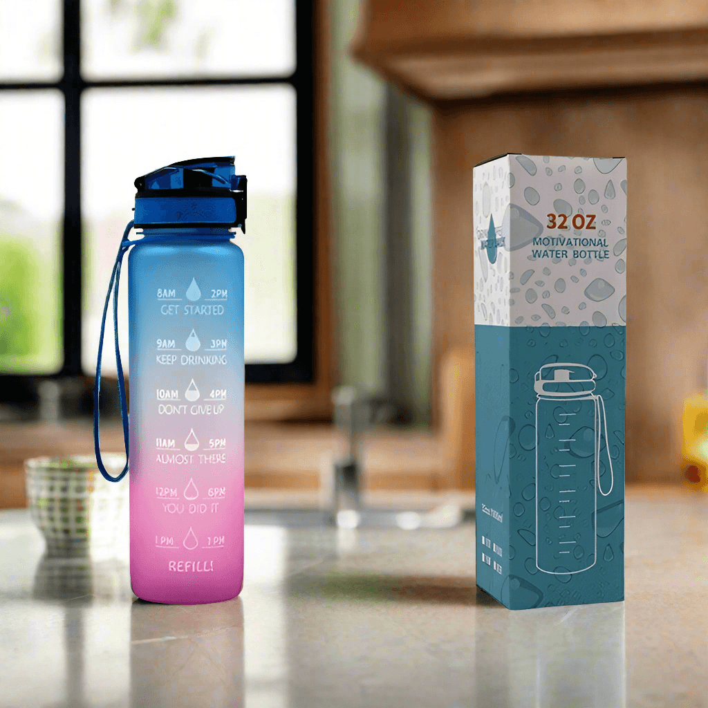 1L Tritan Water Bottle With Time Marker Bounce Cover Motivational Water Bottle Cycling Leakproof Cup For Sports Fitness Bottles