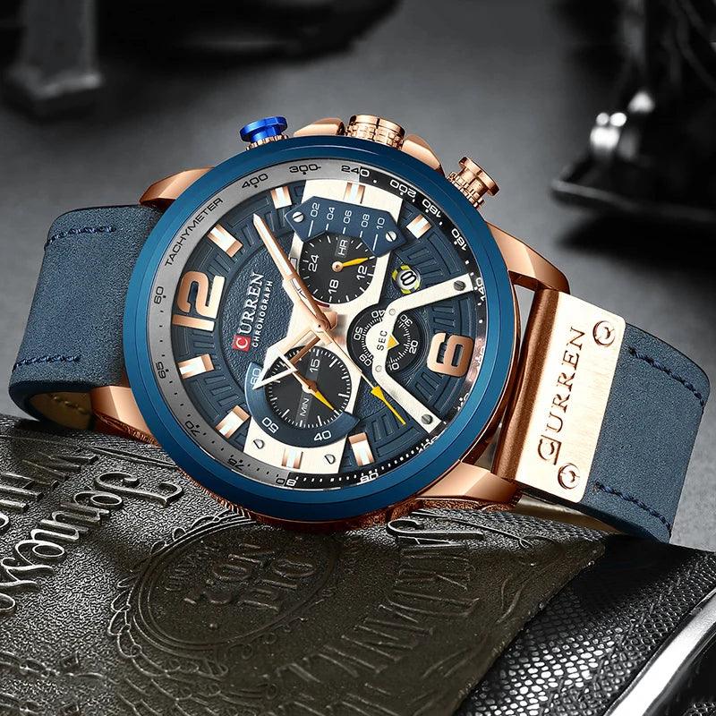 CURREN Luxury Brand Men Analog Leather Sports Watches Relogio Masculino 2021 - GIFTS EMPORIUM