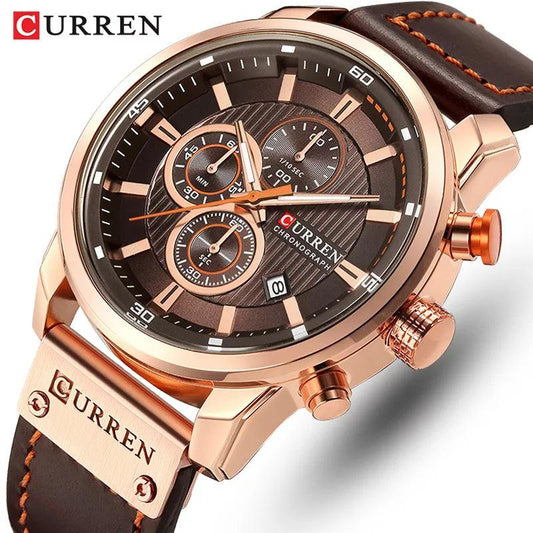 CURREN Brand Watch Men Leather Sports Watches Men's Army Military Quartz Wristwatch Chronograph Male Clock Relogio Masculino - GIFTS EMPORIUM