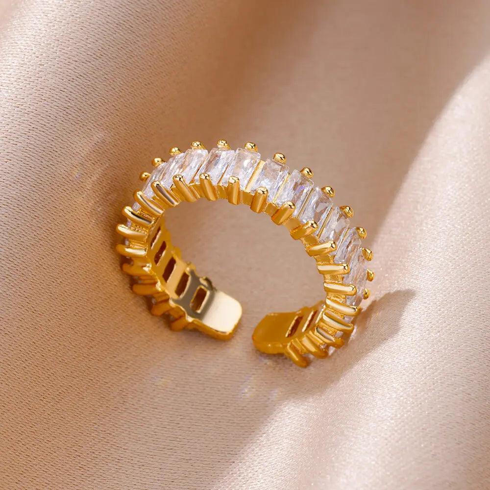 Stainless Steel Rings for Women Aesthetic Heart Gold Color Wedding Ring Waterproof Jewelry Finger Accessories Free Shipping Gift - GIFTS EMPORIUM