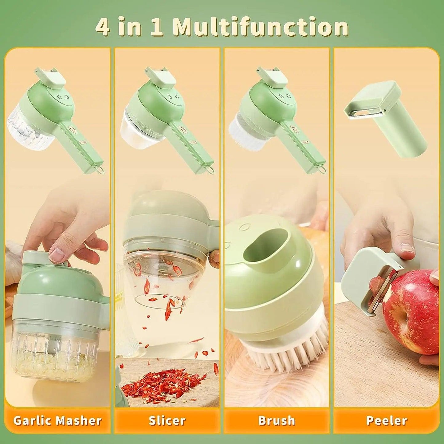 Handheld Electric Vegetable Cutter-Wireless Food Processor Garlic Chopper Pepper Cutting Slicer Kitchen Tools - GIFTS EMPORIUM