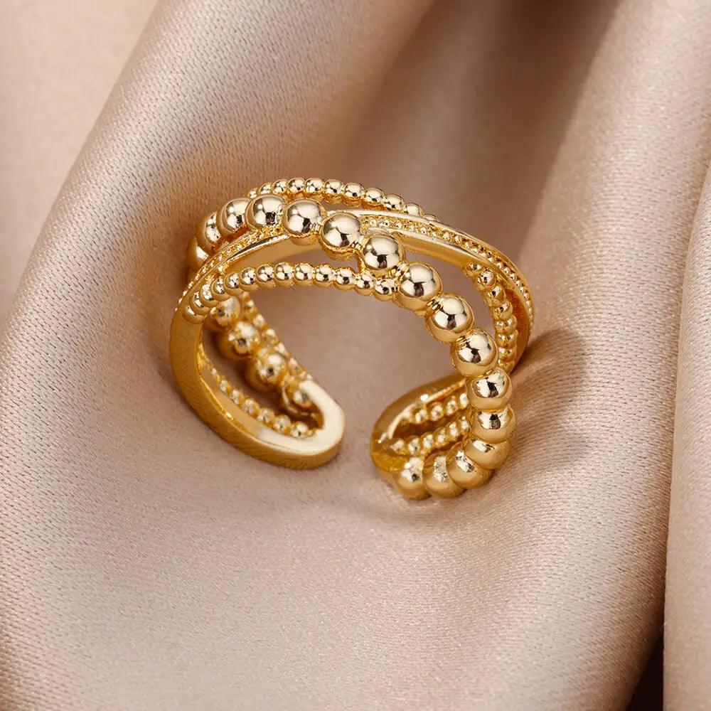 Stainless Steel Rings for Women Aesthetic Heart Gold Color Wedding Ring Waterproof Jewelry Finger Accessories Free Shipping Gift - GIFTS EMPORIUM