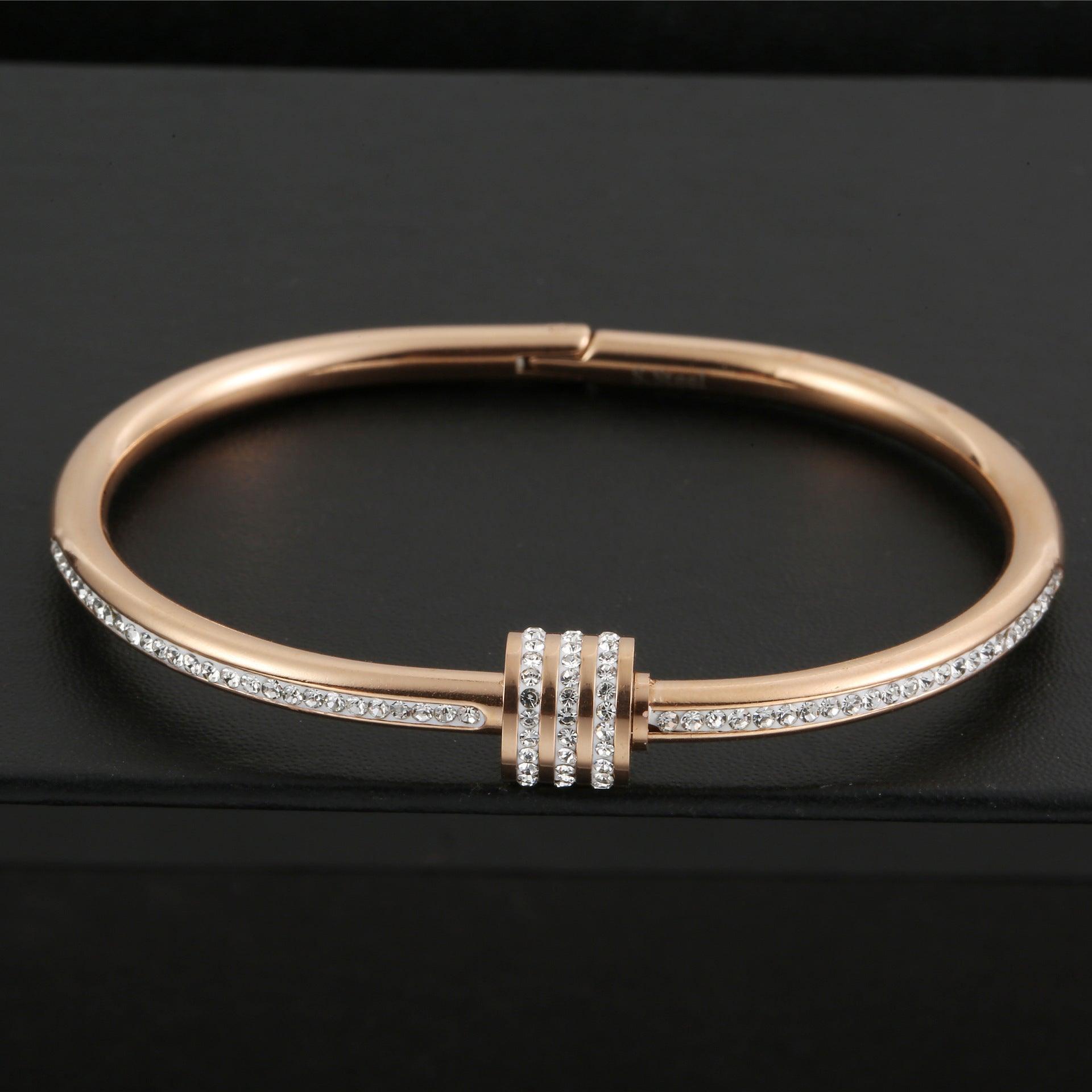 Fashion Diamond-studded Titanium Steel Bracelet Women - GIFTS EMPORIUM