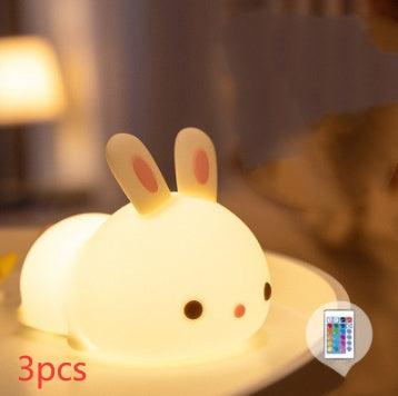 New Year'S Gift Rabbit Silicone Lamp Pat Feeding Creative Night Light Children'S Toys - GIFTS EMPORIUM