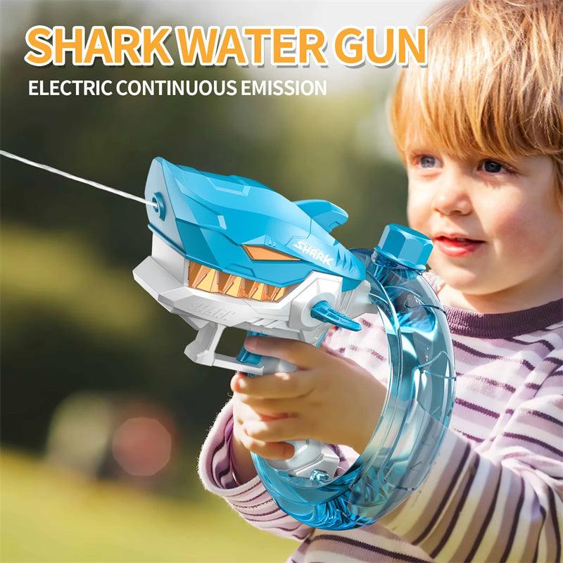 New Shark Electric Water Gun Toys Fully Automatic Continuous Fire Water Gun Large Capacity Beach Summer Children's Water Playing Toys - GIFTS EMPORIUM