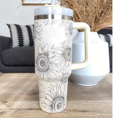 40 Oz Tumbler With Handle Straw Insulated, Stainless Steel Spill Proof - GIFTS EMPORIUM