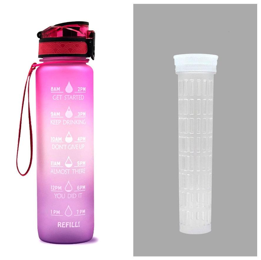 1L Tritan Water Bottle With Time Marker Bounce Cover Motivational Water Bottle Cycling Leakproof Cup For Sports Fitness Bottles - GIFTS EMPORIUM