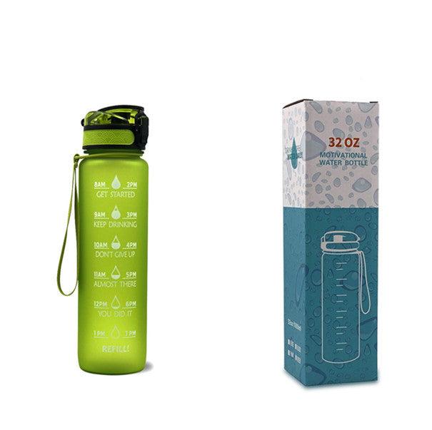 1L Tritan Water Bottle With Time Marker Bounce Cover Motivational Water Bottle Cycling Leakproof Cup For Sports Fitness Bottles - GIFTS EMPORIUM