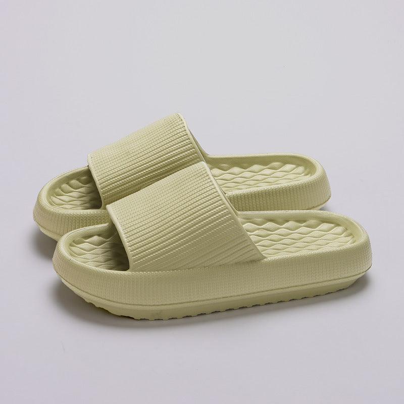Summer EVA Slippers Solid Color Rhombus Stripe Anti-slip Slippers New Women's Home Shoes - GIFTS EMPORIUM