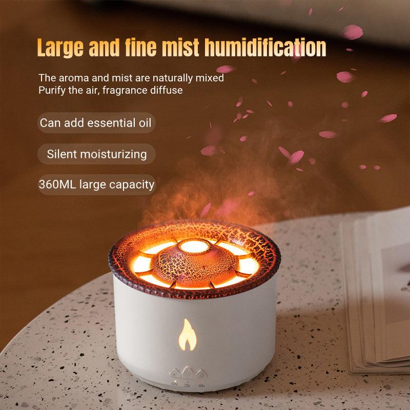 New Creative Ultrasonic Essential Oil Humidifier Volcano Aromatherapy Machine Spray Jellyfish Air Flame Humidifier Diffuser - GIFTS EMPORIUM