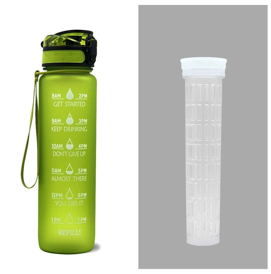 1L Tritan Water Bottle With Time Marker Bounce Cover Motivational Water Bottle Cycling Leakproof Cup For Sports Fitness Bottles - GIFTS EMPORIUM