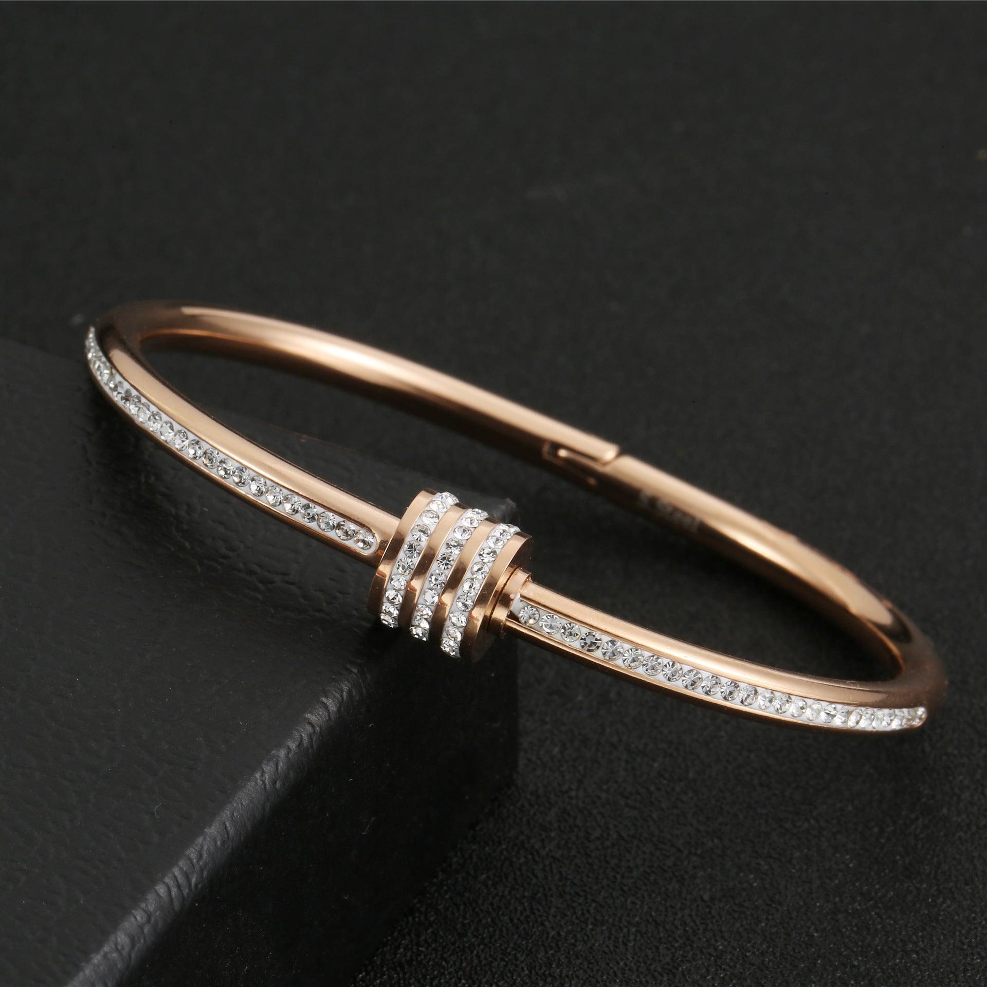 Fashion Diamond-studded Titanium Steel Bracelet Women - GIFTS EMPORIUM