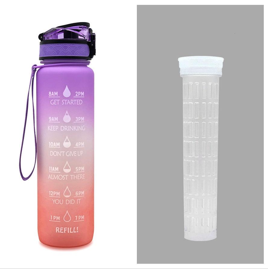 1L Tritan Water Bottle With Time Marker Bounce Cover Motivational Water Bottle Cycling Leakproof Cup For Sports Fitness Bottles - GIFTS EMPORIUM